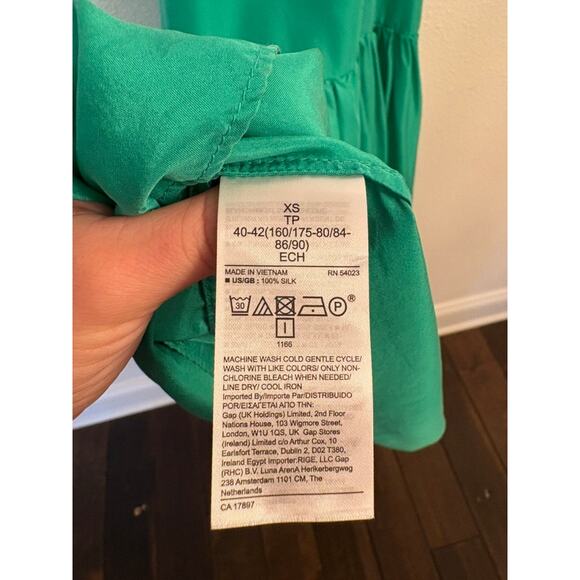 Banana Republic Silk Maxi Dress Ibiza Green Goddess Like New XS - Picture 11 of 11